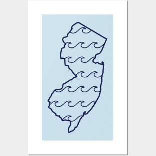 Jersey Waves Navy Posters and Art